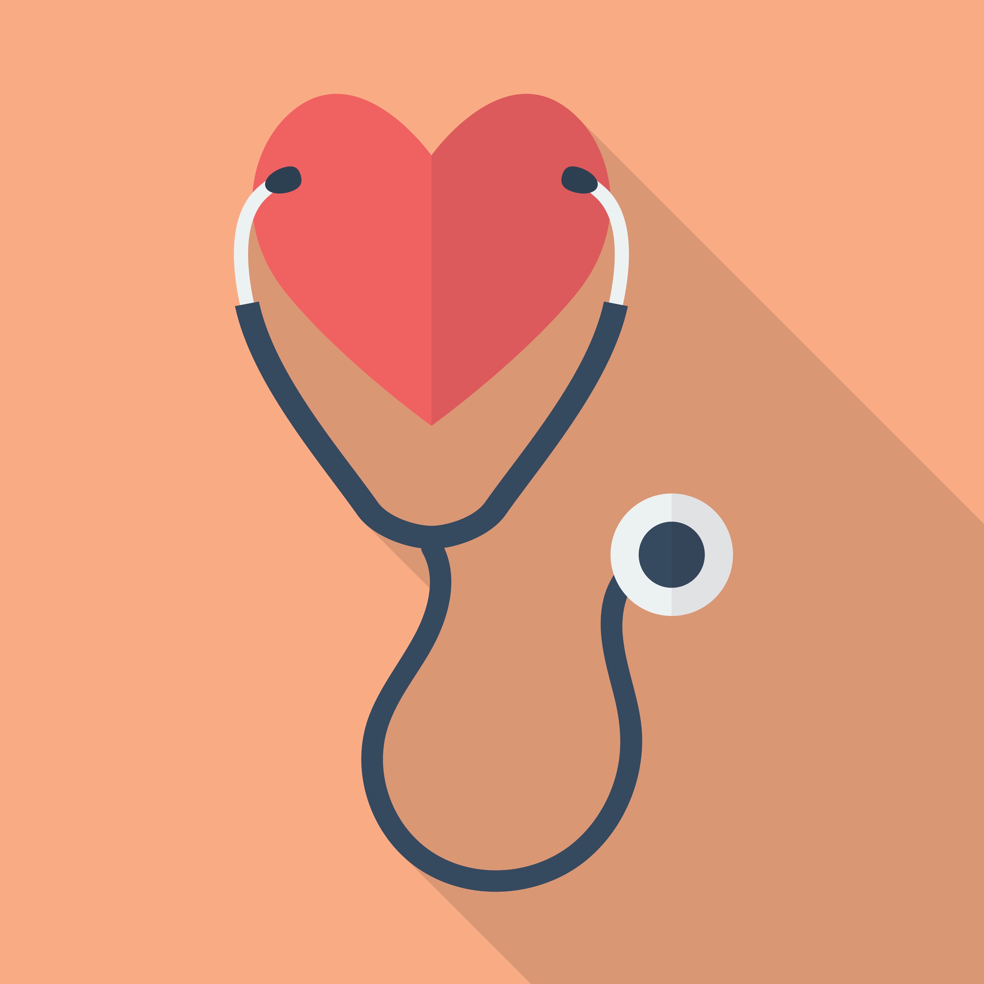 heart with stethoscope