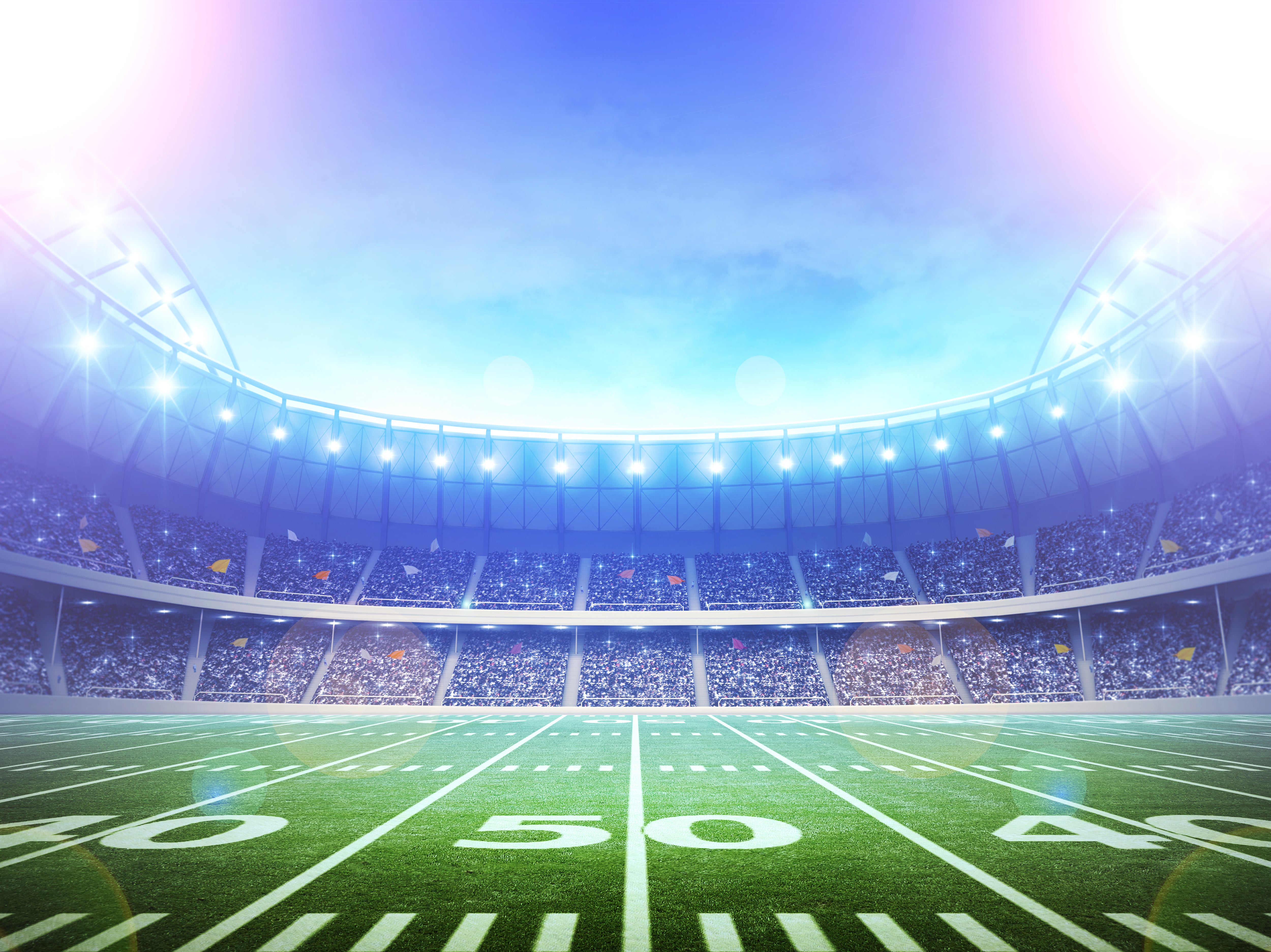 An imaginary stadium is modelled and rendered.